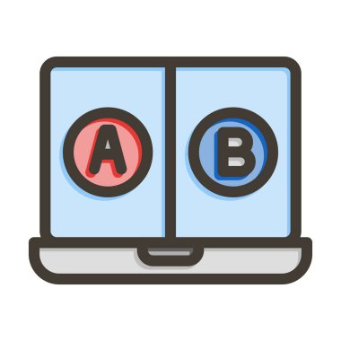 Kişisel ve Ticari Kullanım İçin Renk Simgesi Doldurulmuş Ab Testi Kalın Çizgisi