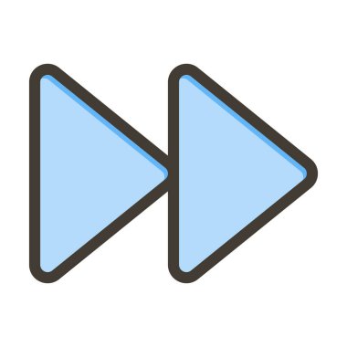 Kişisel ve Ticari Kullanım İçin Renk Simgesi Doldurulmuş İleri Vektör Kalın Çizgisi