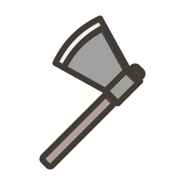 Axe Vektör Kalın Çizgisi Kişisel ve Ticari Kullanım için Renk Simgesi Dolduruldu