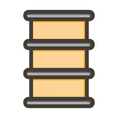 Fıçı Vektör Kalın Çizgisi Kişisel ve Ticari Kullanım için Renk Simgesi Dolduruldu