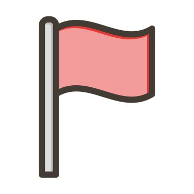 Bayrak Vektörü Kalın Çizgisi Kişisel ve Ticari Kullanım için Renk Simgesi Dolduruldu