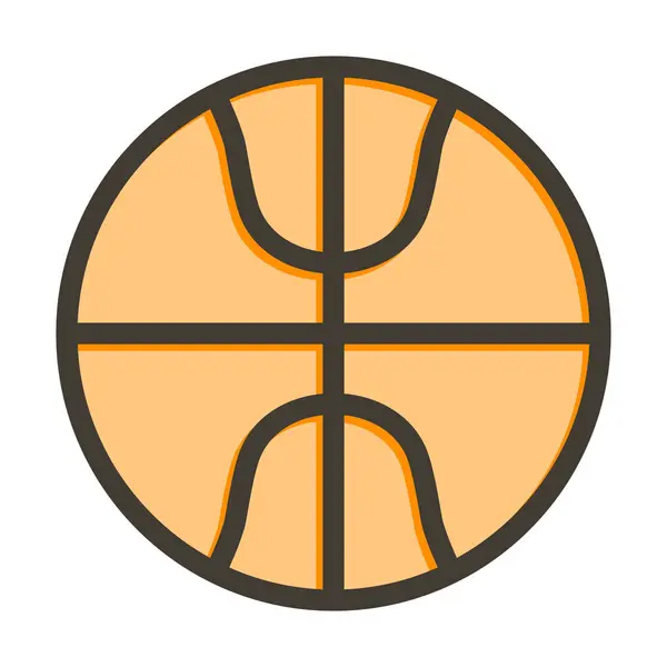 Basketball Vector Thick Line Colors Icon Für Den Persönlichen Und — Stockvektor