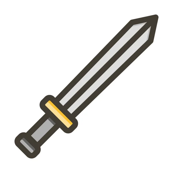 Sword Vector Thick Line Colors Icon Für Den Persönlichen Und — Stockvektor