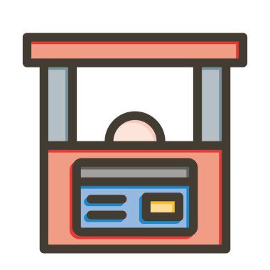 Bilet Sayacı Kalın Çizgisi Renk Simgesi Kişisel ve Ticari Kullanım İçin