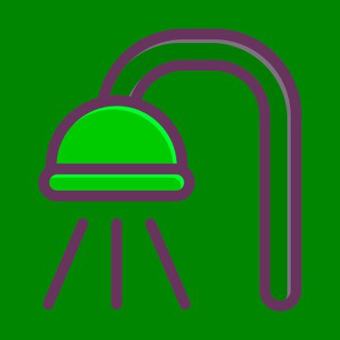 Duş Vektörü Kalın Çizgisi Kişisel ve Ticari Kullanım için Renk Simgesi Dolduruldu