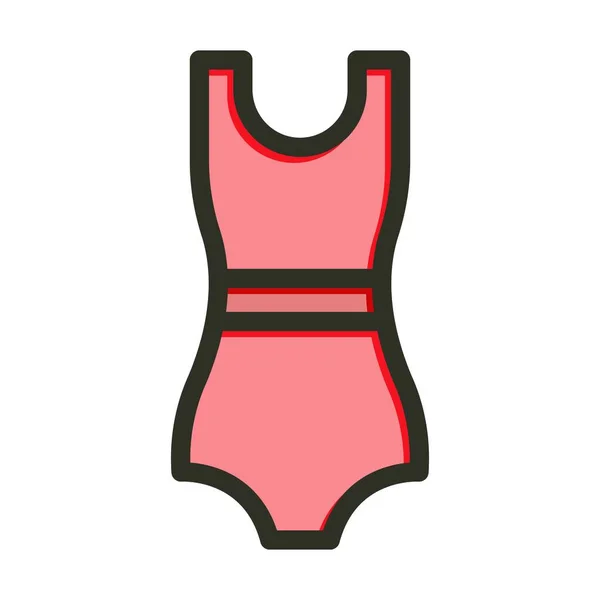 Badeanzug Vector Thick Line Colors Icon Für Den Persönlichen Und — Stockvektor