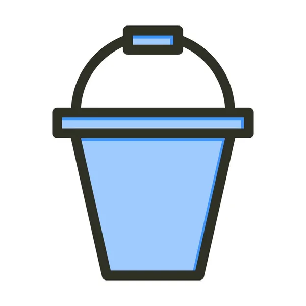 Bucket Vector Thick Line Colors Icon Für Den Persönlichen Und — Stockvektor