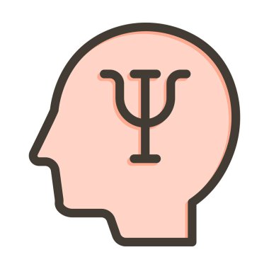 Kişisel ve Ticari Kullanım İçin Renk Simgesi Doldurulmuş Psikoloji Vektörü Kalın Çizgisi