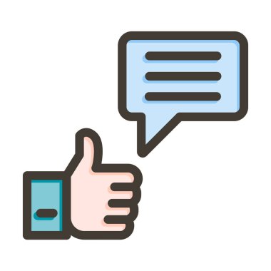 Kişisel ve ticari kullanım için Renk Simgesi Doldurulmuş Pozitif Yorum Vektörü Kalın Çizgisi