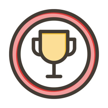 Kişisel ve Ticari Kullanım İçin Renk Simgesi Doldurulmuş Başarı Vektörü Kalın Çizgisi