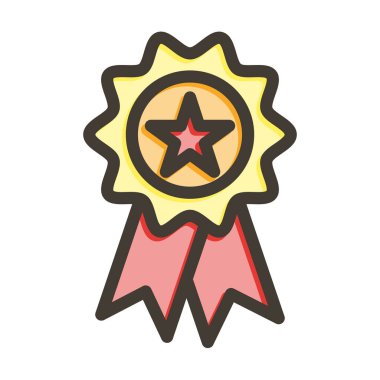 Kişisel ve Ticari Kullanım İçin Renk Simgesi Doldurulmuş Başarı Vektörü Kalın Çizgisi