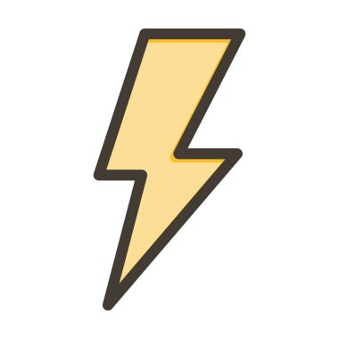 Enerji Vektörü Kalın Çizgisi Kişisel ve Ticari Kullanım için Renk Simgesi Dolduruldu