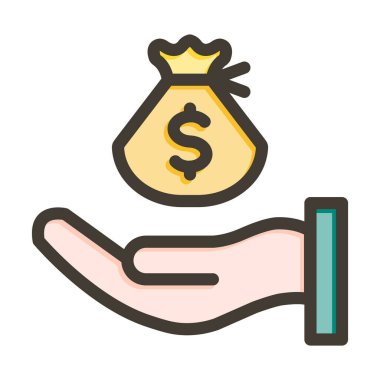 Kişisel ve Ticari Kullanım İçin Renk Simgesi Doldurulmuş Kalın Satır Kaydediliyor