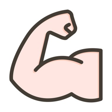 Kişisel ve Ticari Kullanım İçin Renk Simgesi Doldurulmuş Güç Vektörü Kalın Çizgisi