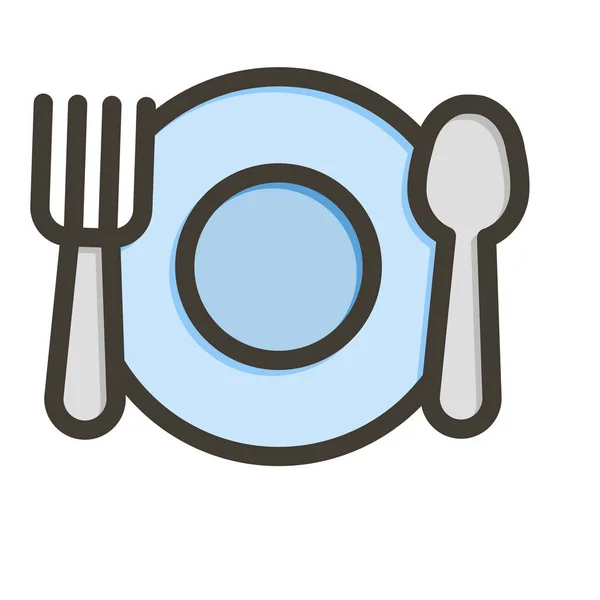 Food Vector Thick Line Colors Icon Für Den Persönlichen Und — Stockvektor