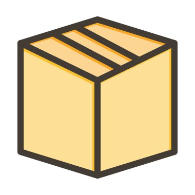 Kişisel ve ticari kullanım için Renk Simgesi Doldurulmuş Paket Vektörü Kalın Çizgisi