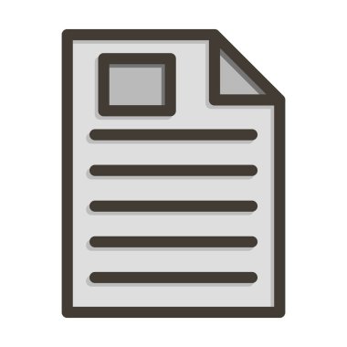 Kişisel ve Ticari Kullanım İçin Renk Simgesi Doldurulmuş Belge Vektörü Kalın Çizgisi