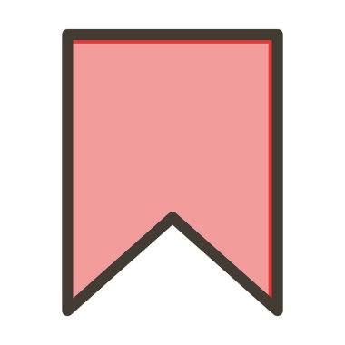 Kişisel ve Ticari Kullanım İçin Renk Simgesi Doldurulmuş Kitap İşaretli Kalın Çizgi