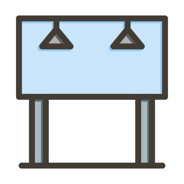 Billboard Vektör Kalın Çizgisi Kişisel ve Ticari Kullanım için Renk Simgesi