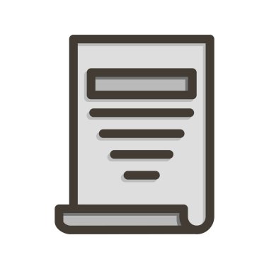 Haber Kağıdı Vektörü Kalın Çizgisi Renk Simgesi Kişisel ve Ticari Kullanım İçin