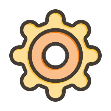 Kişisel ve Ticari Kullanım için Renk Simgesi Doldurulmuş Ayarlar Vektörü Kalın Satırı