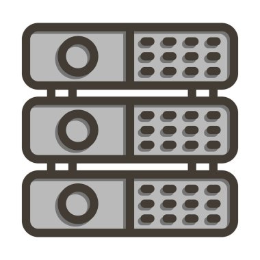 Kişisel ve Ticari Kullanım İçin Renk Simgesi Doldurulmuş Sunucu Vektörü Kalın Satırı