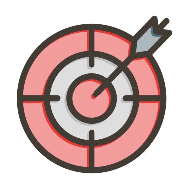 Hedef Vektör Kalın Çizgisi Kişisel ve Ticari Kullanım için Renk Simgesi Dolduruldu