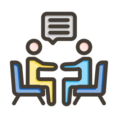 Konuşma Vektörü Kalın Satırı Kişisel ve Ticari Kullanım için Renk Simgesi Dolduruldu