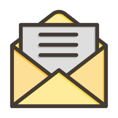 Kişisel ve ticari kullanım için Renk Simgesi Doldurulmuş Zarf Vektör Kalın Çizgisi