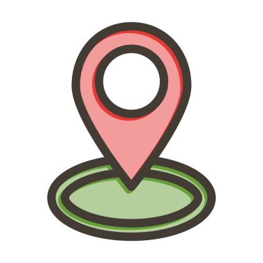 Kişisel ve ticari kullanım için Renk Simgesi Doldurulmuş Konum Vektör Kalın Çizgisi