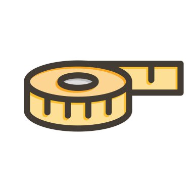 Kaset Vektörü Kalın Çizgisi Kişisel ve Ticari Kullanım İçin Renk Simgesi Dolduruldu