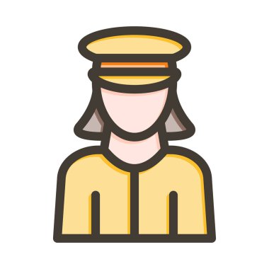 Gönder Kadın Vektör Kalın Çizgisi Kişisel ve Ticari Kullanım için Renk Simgesi