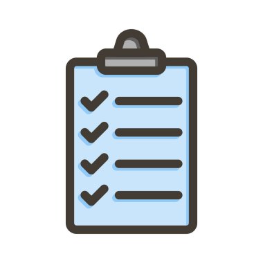 Kişisel ve Ticari Kullanım İçin Renk Simgesi Doldurulmuş Kontrol Listesi Kalın Satırı