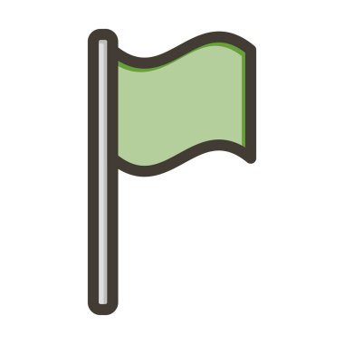 Bayrak Vektörü Kalın Çizgisi Kişisel ve Ticari Kullanım için Renk Simgesi Dolduruldu