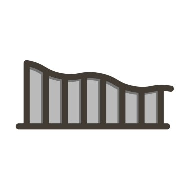 Demiryolu Vektörü Kalın Çizgisi Kişisel ve Ticari Kullanım İçin Renk Simgesi Dolduruldu