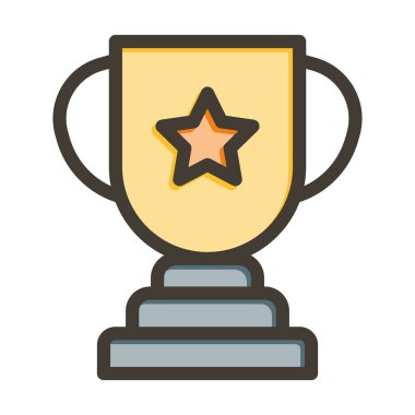 Kişisel ve Ticari Kullanım İçin Renk Simgesi Doldurulmuş Ödül Vektörü Kalın Çizgisi