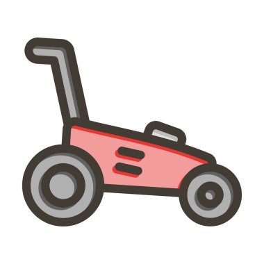 Çim Kesici Kalın Çizgisi Kişisel ve Ticari Kullanım için Renk Simgesi Dolduruldu