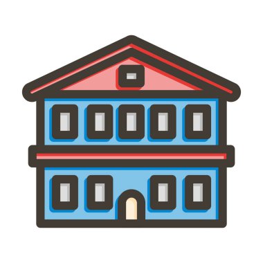 Otel Vektör Kalın Çizgisi Kişisel ve Ticari Kullanım İçin Renk Simgesi Dolduruldu