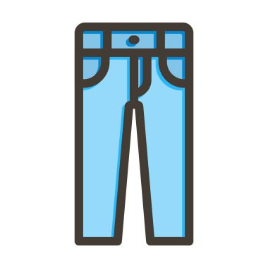 Pantolon Vektör Kalın Çizgisi Kişisel ve Ticari Kullanım İçin Renk Simgesi Dolduruldu