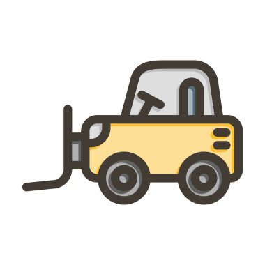 Pulluk Vektörü Kalın Çizgisi Kişisel ve Ticari Kullanım için Renk Simgesi Dolduruldu