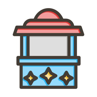 Bilet Kutusu Vektör Kalın Çizgisi Renk Simgesi Kişisel ve Ticari Kullanım İçin