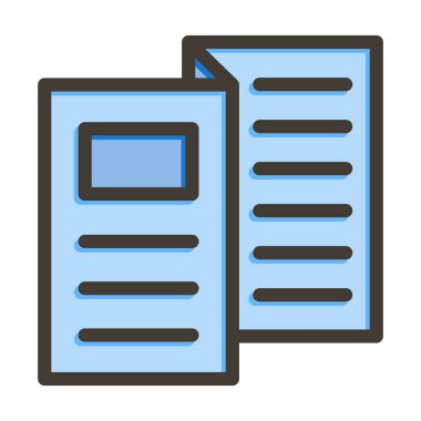 Kişisel ve Ticari Kullanım İçin Renk Simgesi Doldurulmuş Broşür Kalın Çizgisi