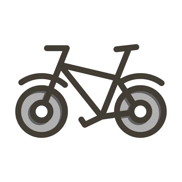 Fahrrad Vector Thick Line Colors Icon Für Den Persönlichen Und — Stockvektor