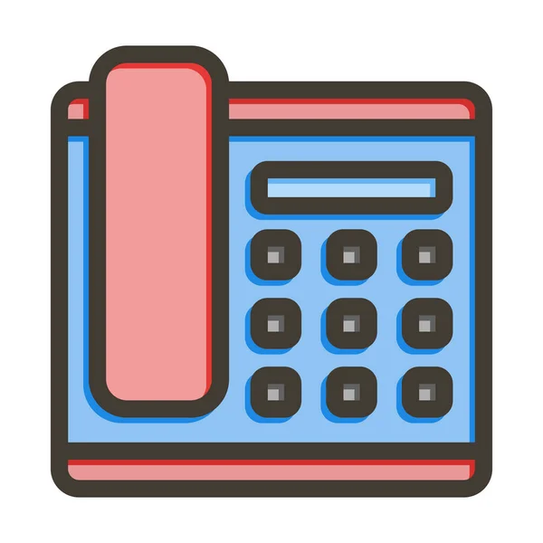 Толстая Линия Телефона Заполненные Цвета Значок Личного Коммерческого Использования — стоковый вектор