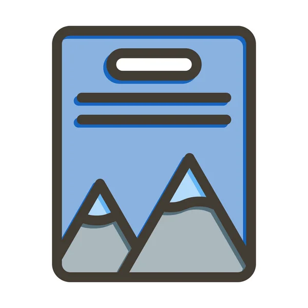 Skipass Vector Thick Line Colors Icon Für Den Persönlichen Und — Stockvektor