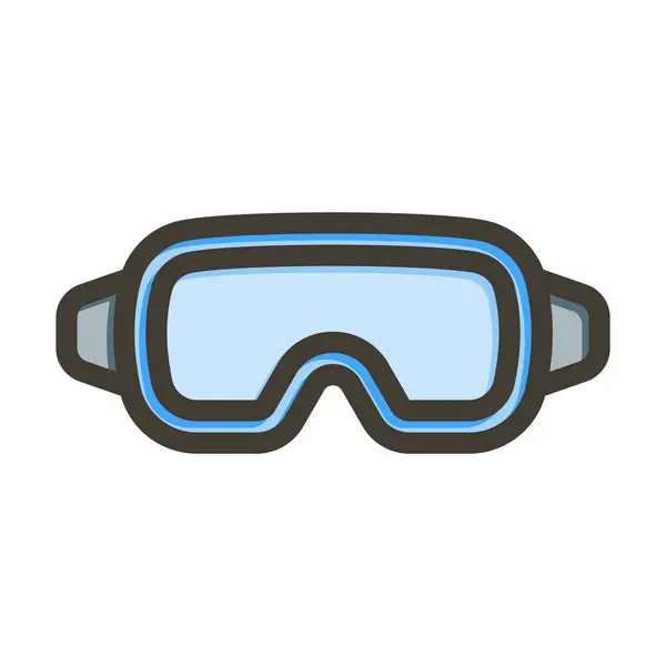 Goggles Vector Dikke Lijn Gevulde Kleuren Ikoon Voor Persoonlijk Commercieel — Stockvector