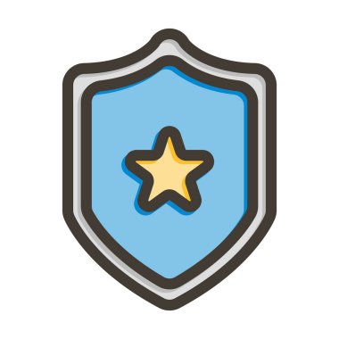 Kişisel ve ticari kullanım için Renk Simgesi Doldurulmuş Kalkan Vektör Çizgisi