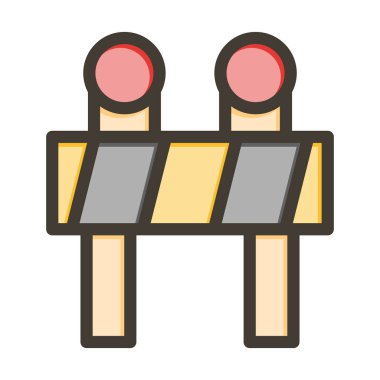 Kişisel ve ticari kullanım için Renk Simgesi Doldurulmuş Yol Bloğu Vektör Kalın Çizgisi