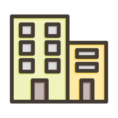 Kişisel ve ticari kullanım için Renk Simgesi Doldurulmuş İnşa Vektörü Kalın Çizgisi