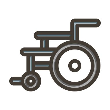 Tekerlekli sandalye Kalın Çizgisi Renk Simgesi Kişisel ve Ticari Kullanım İçin